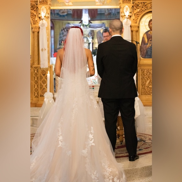 Blush pink wedding dress made in Italy - Picture 7 of 9